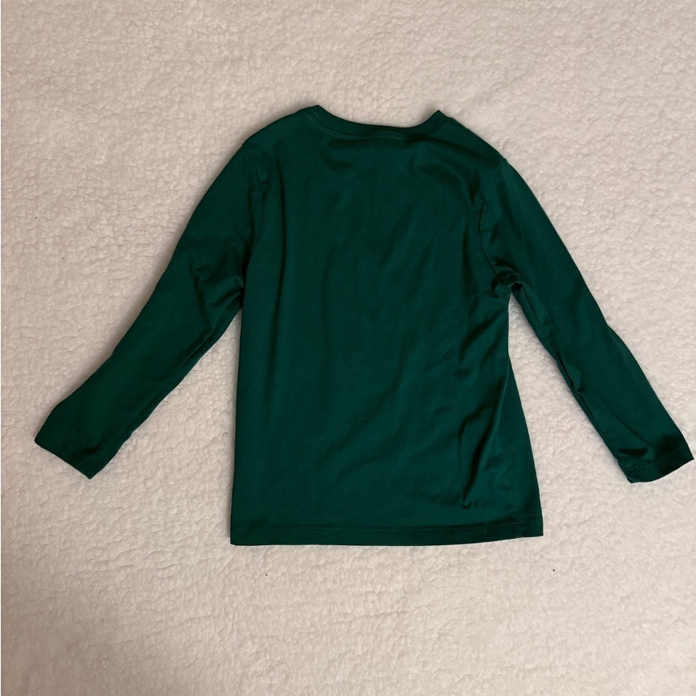 Kids Green Dinosaur Christmas Shirt, Size XS (4-5) - Picture 3 of 4